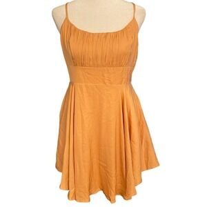 NWT Saints + Secrets Womens Peach High Waist Sharkbite Hem Sundress Size Large